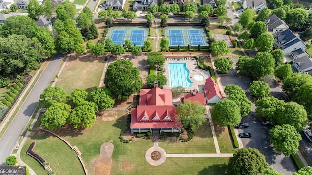 721 Paint Horse Dr, Canton, GA 30115 - aerial view of residential area featuring a pool