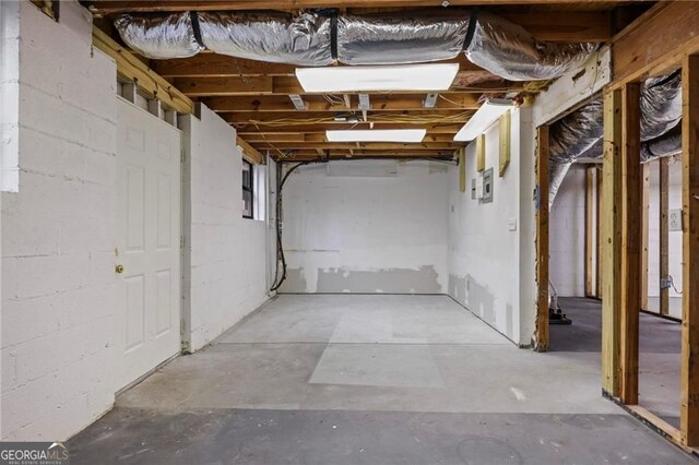 1350 Overlook Cv SE, Smyrna, GA 30080 - unfinished below grade area with concrete block wall