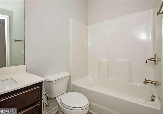 2539 Hedgeway Cir, Kennesaw, GA 30144 - bathroom with toilet, bathing tub / shower combination, and vanity