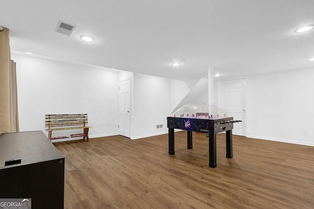 11 Ardmore Sq NW, Atlanta, GA 30309 - rec room featuring wood finished floors, baseboards, and recessed lighting