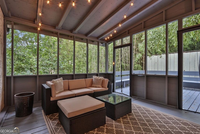 11 Ardmore Sq NW, Atlanta, GA 30309 - sunroom / solarium with lofted ceiling and outdoor lounge area