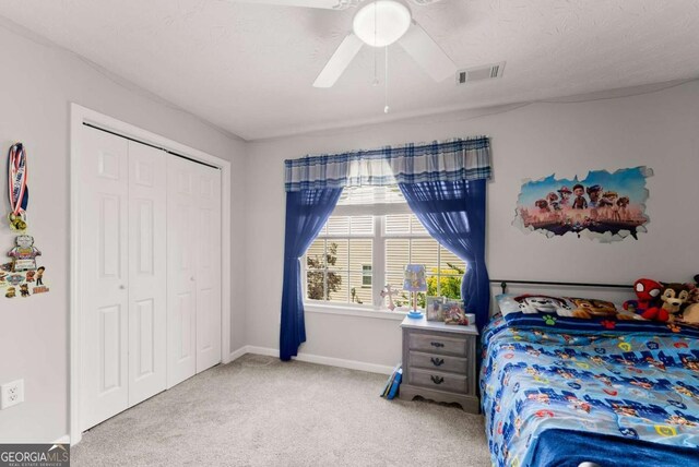 1338 Jefferson Station Rd, Jefferson, GA 30549 - bedroom with carpet, a closet, and ceiling fan