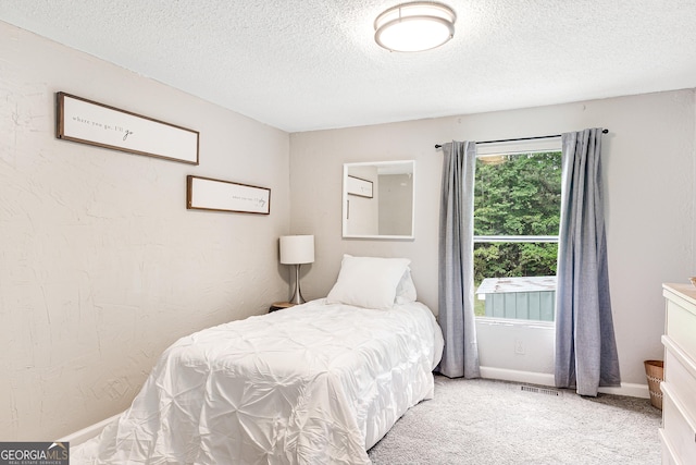 709 Tallapoosa Hwy, Cedartown, GA 30125 - bedroom with a textured ceiling, visible vents, light carpet, and baseboards