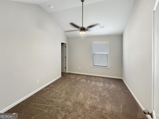 376 Layfield Dr, Jonesboro, GA 30238 - spare room featuring vaulted ceiling, visible vents, baseboards, and carpet