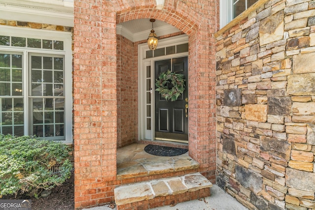 5303 Davenport Mnr, Cumming, GA 30041 - property entrance featuring brick siding and stone siding