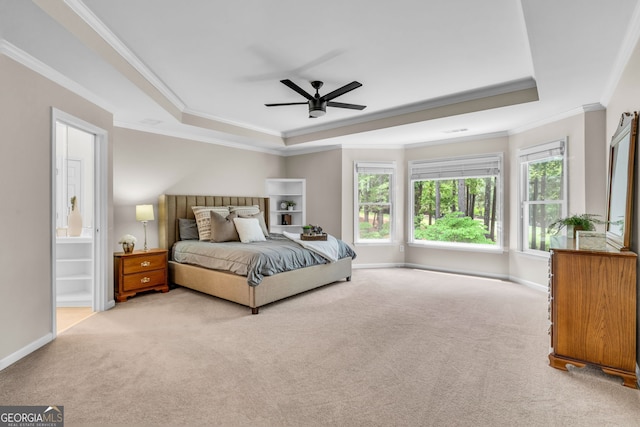 5303 Davenport Mnr, Cumming, GA 30041 - carpeted bedroom with ornamental molding, a raised ceiling, and multiple windows