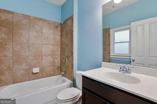 737 St Charles Ave NE, Atlanta, GA 30306 - bathroom with vanity, shower / bathtub combination, and toilet
