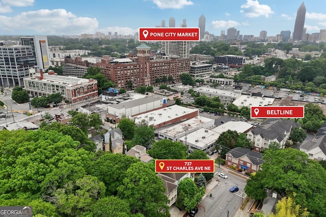 737 St Charles Ave NE, Atlanta, GA 30306 - bird's eye view of a skyline view