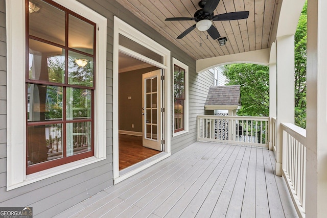 737 St Charles Ave NE, Atlanta, GA 30306 - wooden deck with a ceiling fan