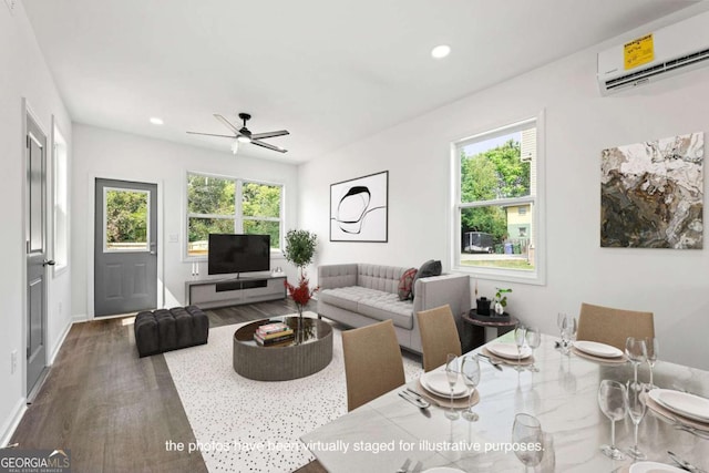 585 Ira St SW, Atlanta, GA 30312 - living area featuring recessed lighting, plenty of natural light, and a wall unit AC