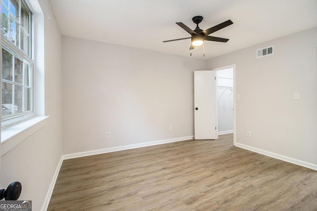 1225 Church St Unit A, Decatur, GA 30030 - empty room featuring light wood-type flooring and ceiling fan