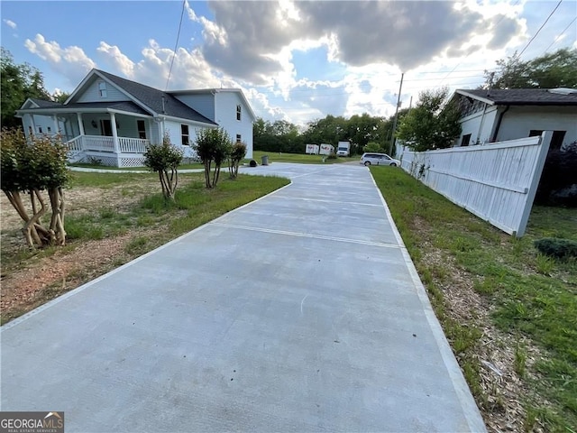 view of concrete road