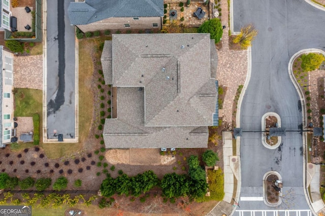 aerial view with a residential view