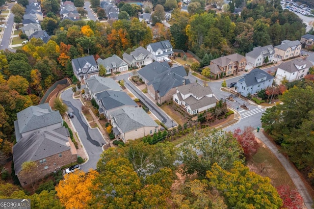 aerial view with a residential view