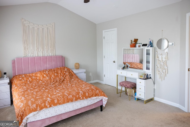 1306 Thornborough Dr Unit 1306, Alpharetta, GA 30004 - carpeted bedroom with lofted ceiling and baseboards