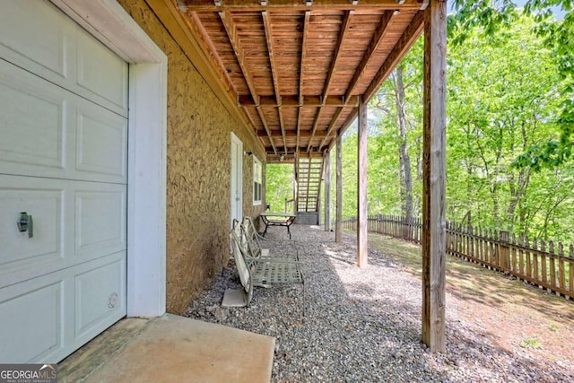 view of patio with fence