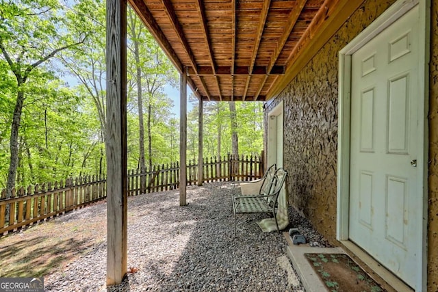 view of patio with a fenced backyard