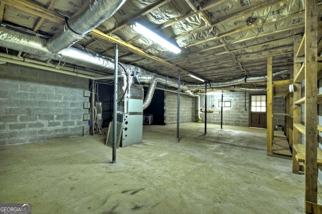 3035 Murphy Hwy, Mineral Bluff, GA 30559 - below grade area with concrete block wall and heating unit