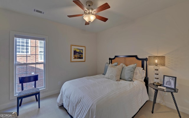 922 Brenau Point Dr, Gainesville, GA 30501 - carpeted bedroom with visible vents, baseboards, and ceiling fan