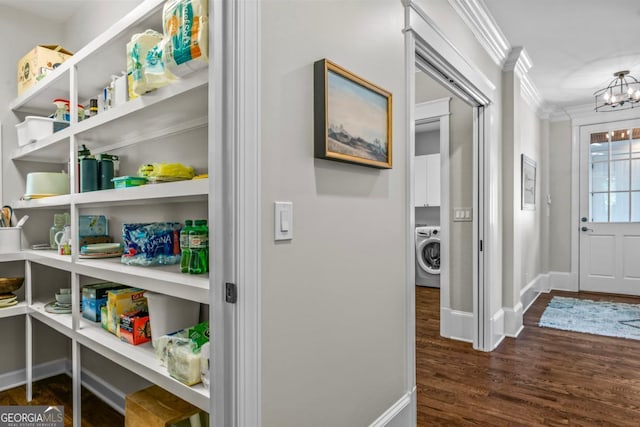 storage area with washer / clothes dryer