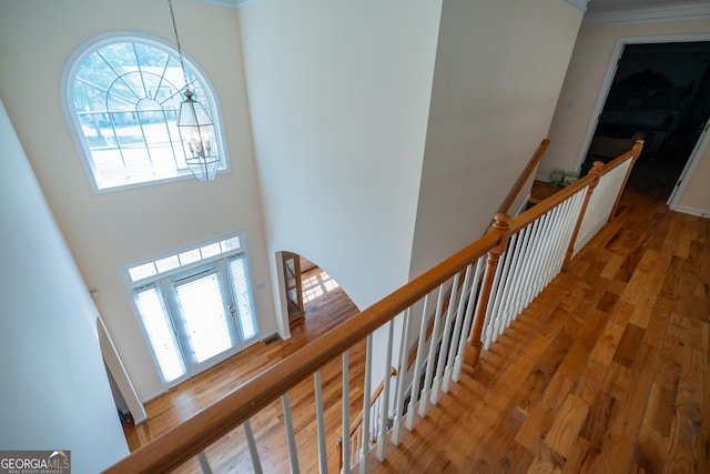 105 Kellens Ct, Fayetteville, GA 30215 - interior space with crown molding, a towering ceiling, and wood finished floors