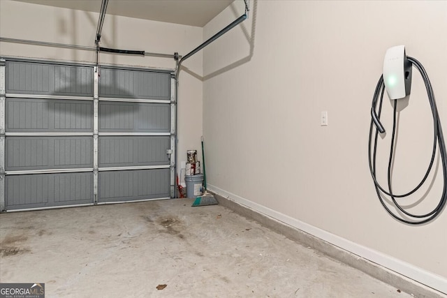 garage with baseboards