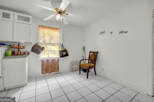 415 Scenic Dr, Toccoa, GA 30577 - sitting room featuring a ceiling fan and a textured ceiling