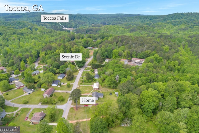415 Scenic Dr, Toccoa, GA 30577 - drone / aerial view featuring a forest view