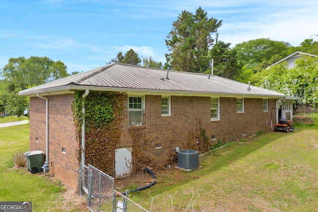 415 Scenic Dr, Toccoa, GA 30577 - back of house with crawl space, a metal roof, and brick siding