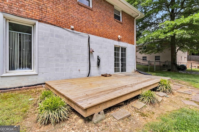 deck featuring fence