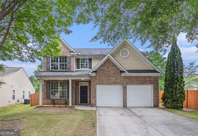 7454 Silver Arrow Trl SE, Austell, GA 30168 - traditional home featuring driveway, brick siding, and an attached garage