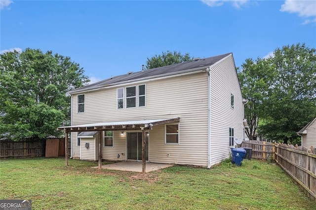 7454 Silver Arrow Trl SE, Austell, GA 30168 - back of house featuring a patio area and a fenced backyard