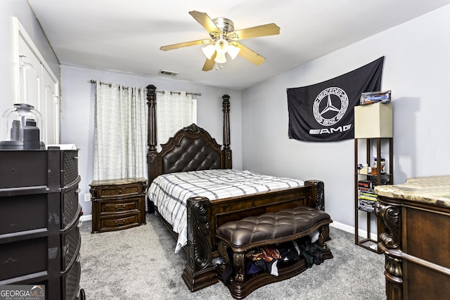 1114 Ivey Chase Pl, Dacula, GA 30019 - bedroom featuring carpet, baseboards, and a ceiling fan
