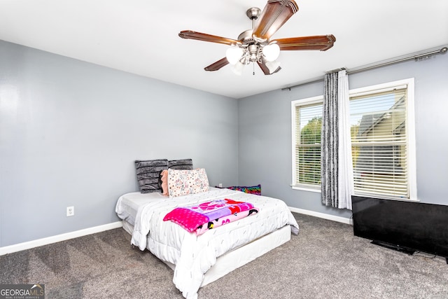 1114 Ivey Chase Pl, Dacula, GA 30019 - bedroom with carpet, baseboards, and a ceiling fan