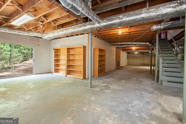 basement with stairway