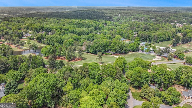 aerial view featuring a forest view