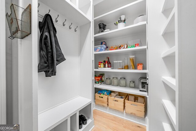 mudroom featuring wood finished floors