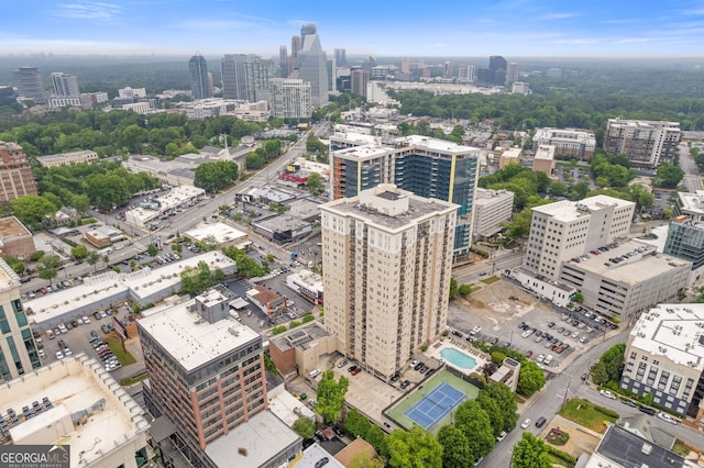 birds eye view of property featuring a view of city