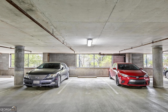 view of parking garage