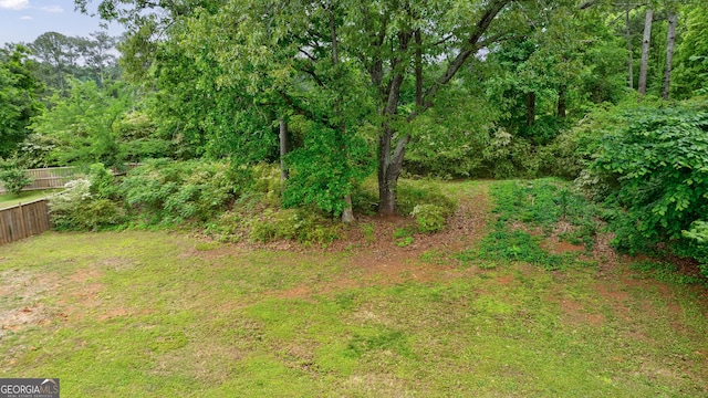 view of yard featuring fence