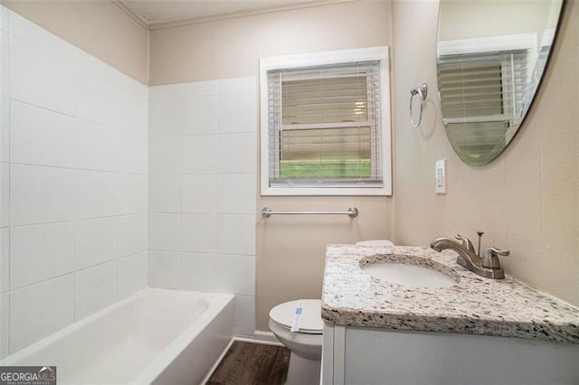 4004 Knightsbridge Rd, Kennesaw, GA 30144 - full bathroom featuring vanity, toilet, and wood finished floors