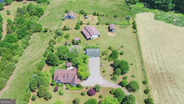 aerial view featuring a rural view
