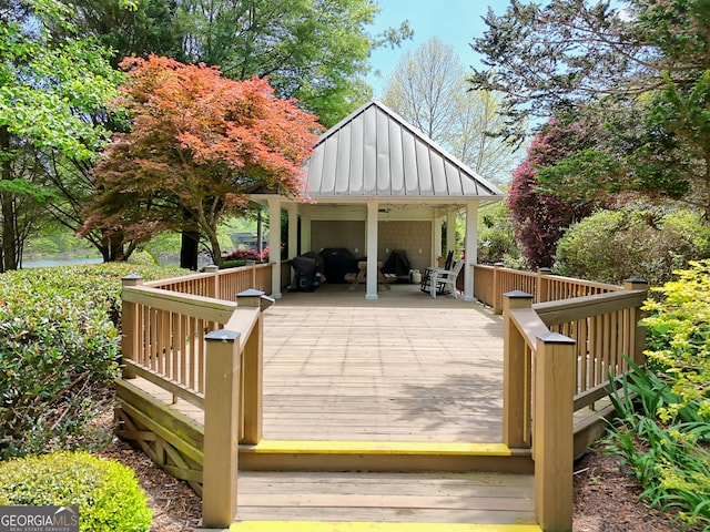 view of wooden deck