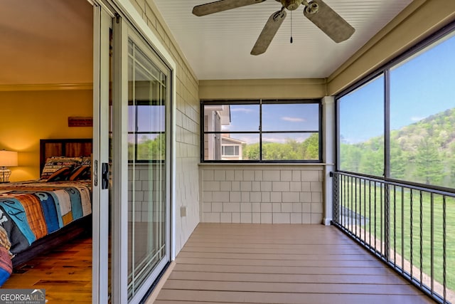 view of unfurnished sunroom