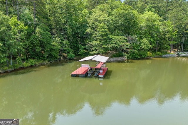 147 S Pine Cove Dr, Lagrange, GA 30240 - dock area featuring a water view and a wooded view