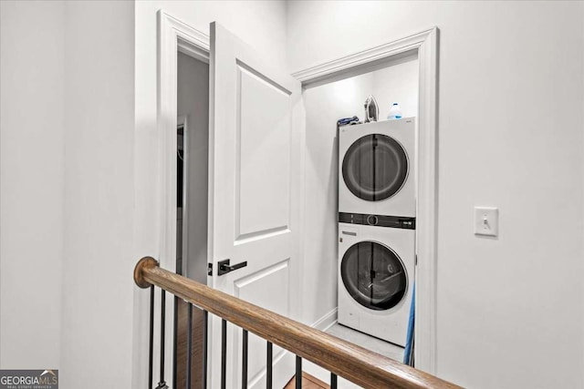 2669 Caruso Way, Atlanta, GA 30339 - laundry room with laundry area and stacked washer and dryer