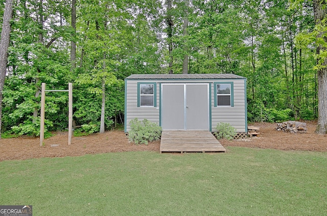 view of shed