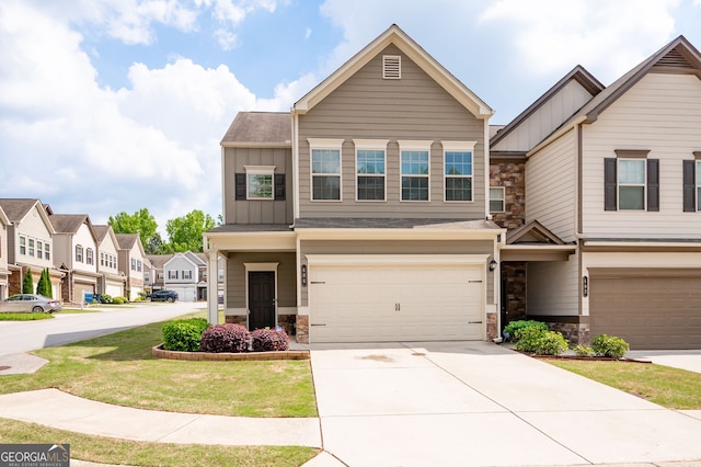 406 Crescent Woode Dr, Dallas, GA 30157 - multi unit property with an attached garage, board and batten siding, stone siding, and concrete driveway
