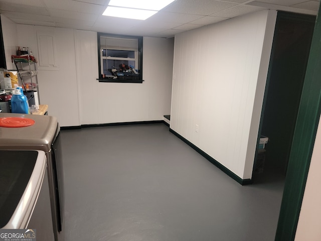 156 Brett Rd, Cleveland, GA 30528 - finished below grade area with washing machine and clothes dryer and a paneled ceiling