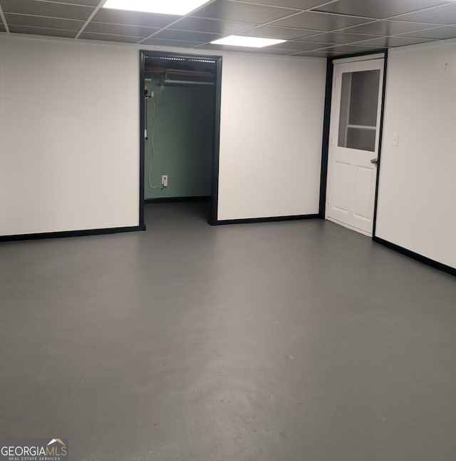 finished basement with baseboards